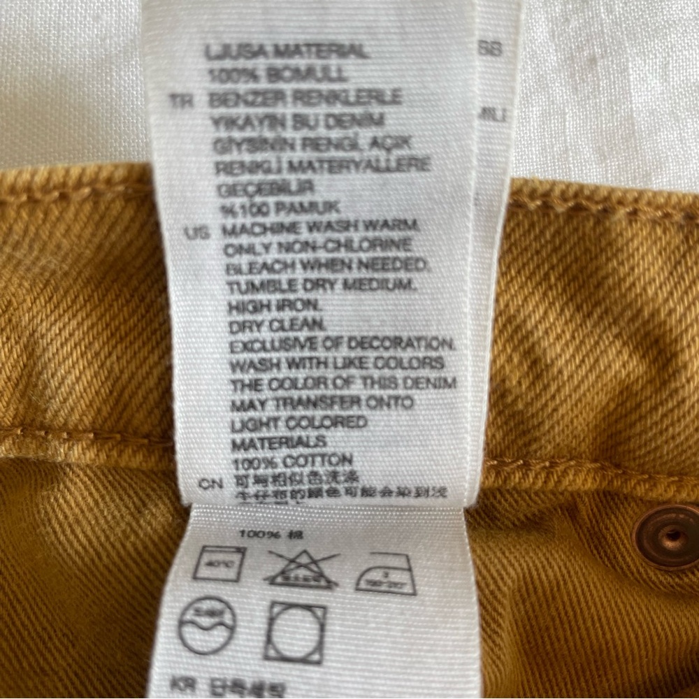 & Other Stories Straight Leg High Waist Jeans Mustard - Picture 13 of 16